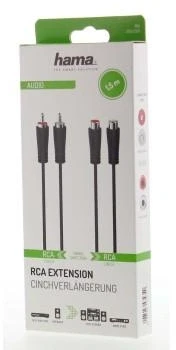 HAMA аудио Удължител 2 x RCA - 1.5m