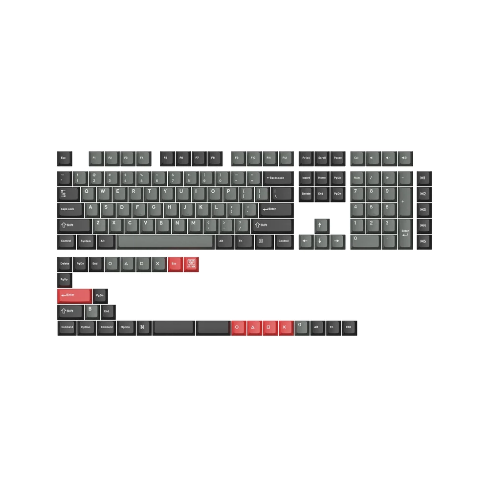 Капачки за механична клавиатура Keychron Cherry Profile Double - Shot PBT Full Set 143 Keycaps - Dolch Red