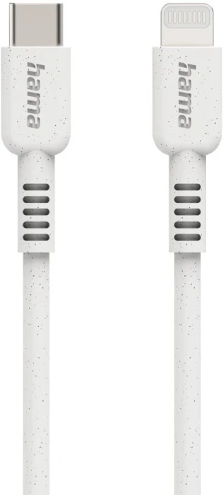 Кабел за зареждане HAMA "Eco", USB-C - Lightning, 1 м, бял