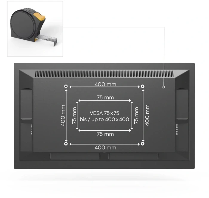 Метална стойка за TV Hama TILT, 165 см (65"), черна