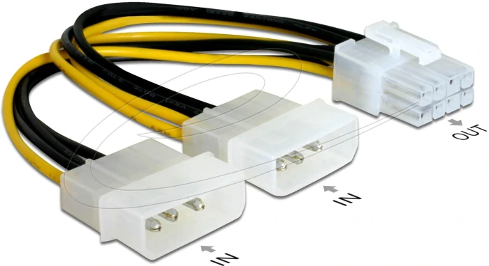 Delock 2 x Molex > 8-pin GPU PCIe - 0.15m