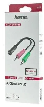 HAMA Аудио 3.5mm 2 x TRS > TRRS