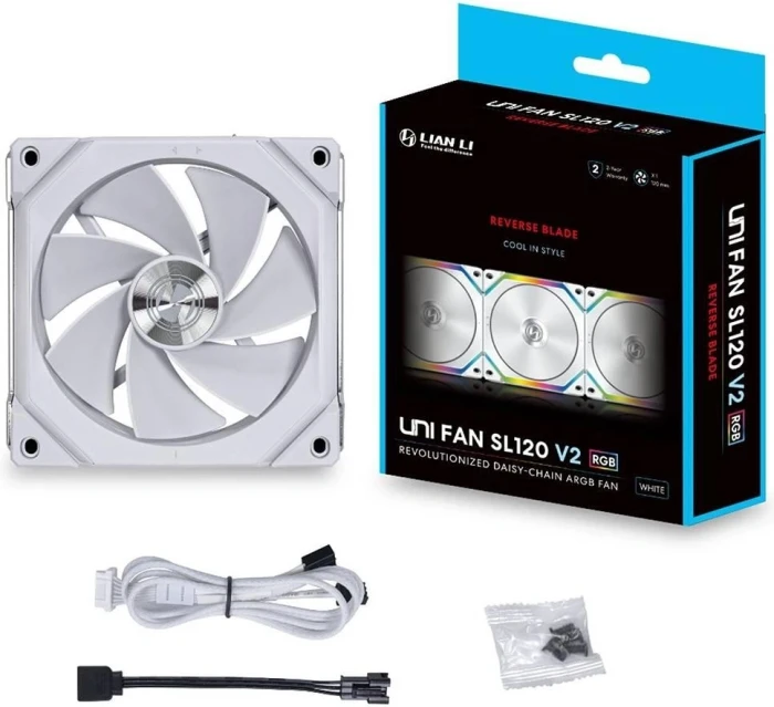 Lian Li UNI FAN SL120 V2 White Reverse