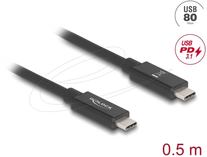 Delock USB-C 80Gbps 240W - 0.5m