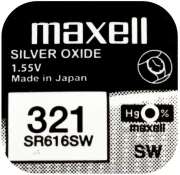 Бутонна батерия MAXELL SR616 SW /321/ 1.55V