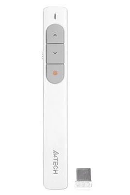 Лазерна показалка A4tech LP15, Laser Червен, Безжична 2.4G, Бяла