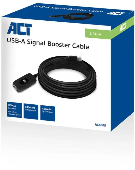ACT удължител USB-A 2.0 - 5.0m