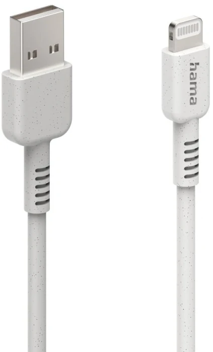 Кабел за зареждане HAMA "Eco", USB-A - Lightning, 1 м, бял
