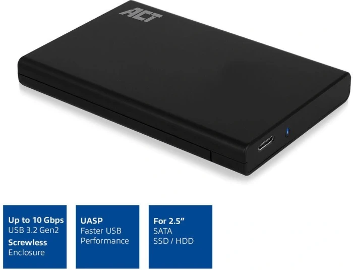 ACT AC1225 Кутия за диск 2.5" USB-C