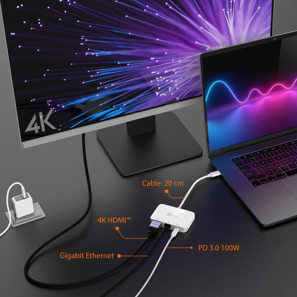 j5create USB-C > Gigabit LAN 4K HDMI