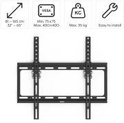 Метална стойка за TV Hama TILT, 165 см (65"), черна