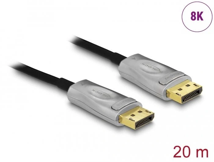 Оптичен кабел Delock Активен DisplayPort 1.4 8K 20m