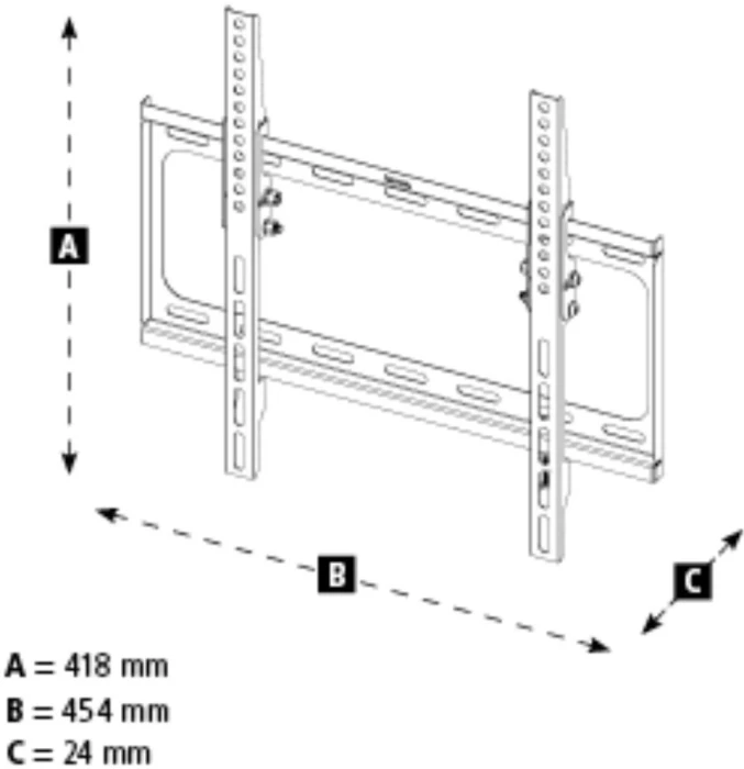 Метална стойка за TV Hama TILT, 165 см (65"), черна