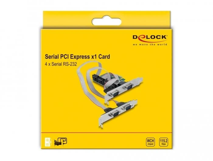 Delock PCI-E към 4 x Serial RS-232