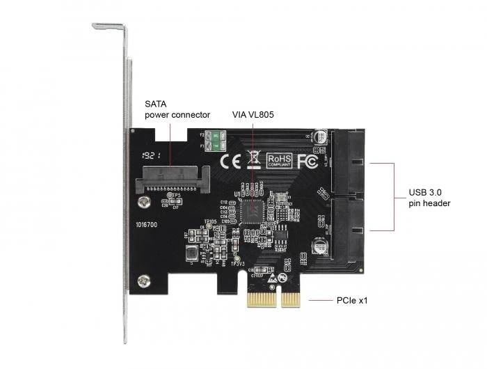 Delock PCI-E x1 към USB 3.0 Pin Header