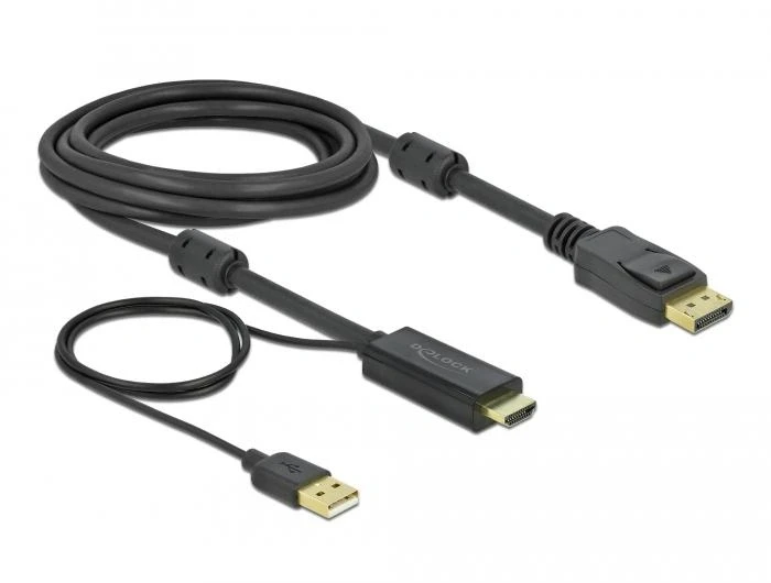 Delock HDMI + USB > DisplayPort 4K 30Hz 3m