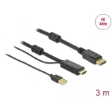 Delock HDMI + USB > DisplayPort 4K 30Hz 3m