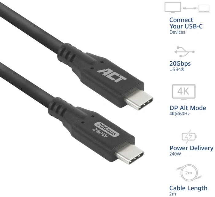 ACT USB4-C 20Gbps 240W - 2.0m