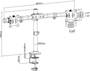 Стойка за бюро ACT AC8315 - 27" 10 кг