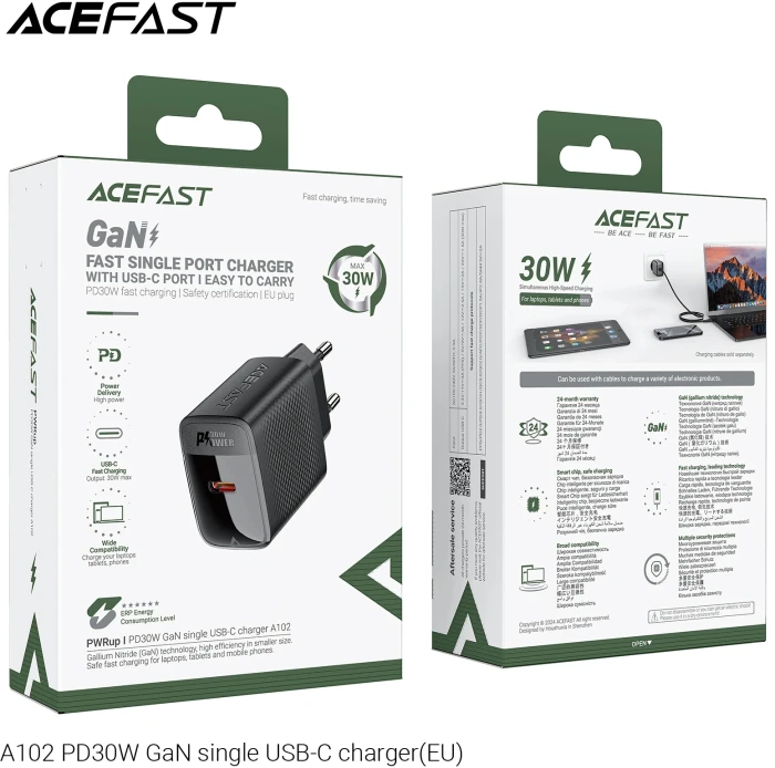 Acefast A102 Wall Charger GaN PD 30W