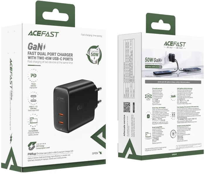 Acefast A29 Wall Charger GaN PD 50W