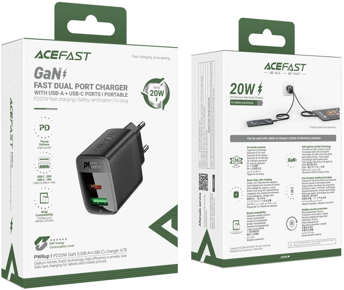 Acefast A78 Wall Charger GaN PD 20W