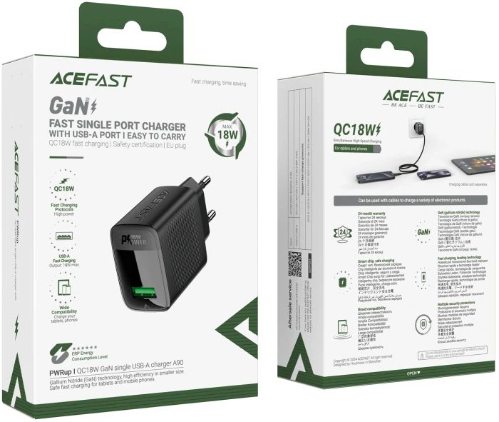 Acefast A90 Wall Charger GaN QC 18W