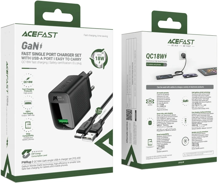 Acefast A90 Wall Charger GaN QC 18W