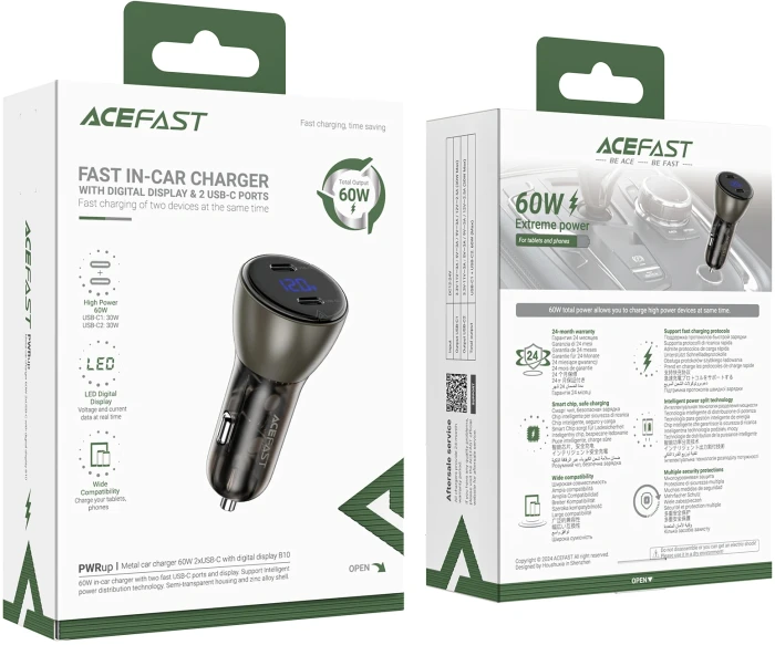 Acefast B10 Fast Charger Car PD3.0 60W