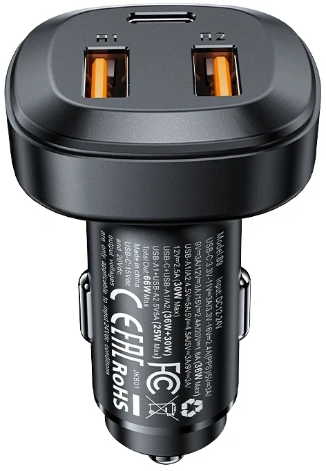 Acefast B9 Fast Charger Car PD3.0 66W