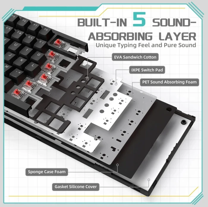 Ajazz AK820 - Red Switches Linear