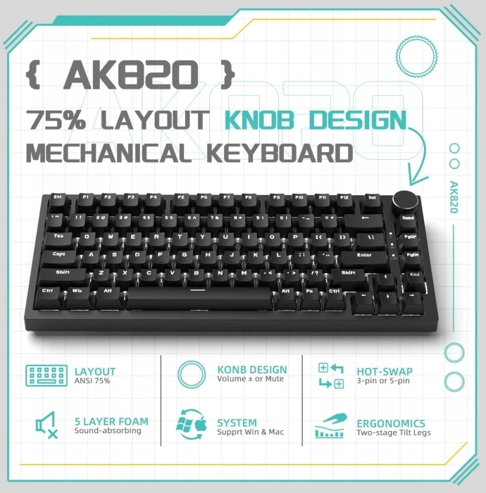 Ajazz AK820 - Red Switches Linear