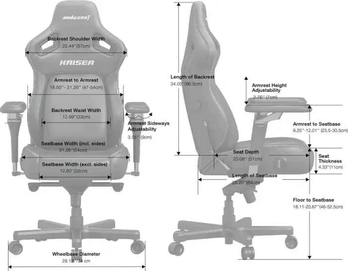Anda Seat Kaiser 4 V2 - Fabric Dark Grey