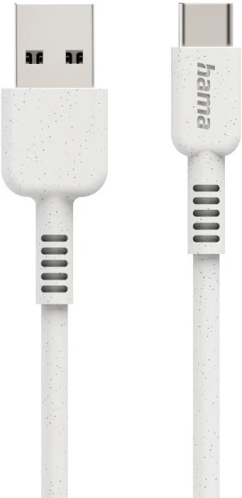 Кабел за зареждане HAMA "Eco", USB-A - USB-C, 1 м, бял