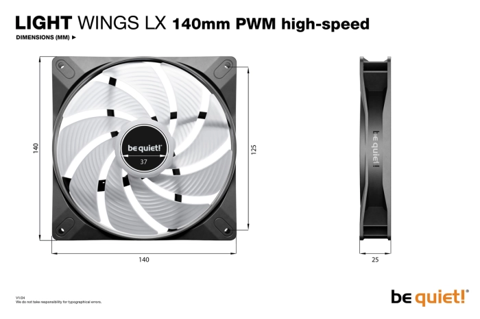 be quiet!  LIGHT WINGS LX 140 PWM HS 3in1