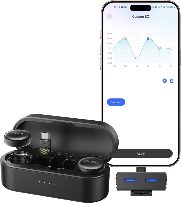 Безжична система микрофони BOYA BOYALINK 3-01 with lightning+USB-C +3.5mm TRS plug