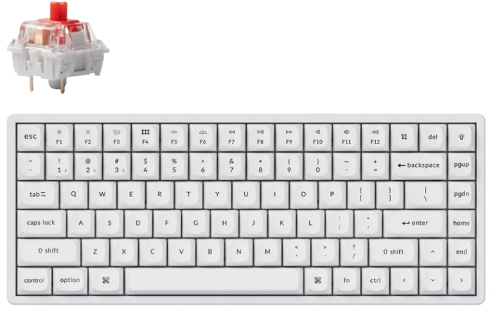 Keychron K2 Pro White QMK/VIA Hot-Swap Red Switch