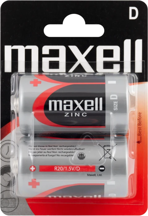 Цинк манганова батерия MAXELL R20 /2 бр. в блистер/ 1.5V