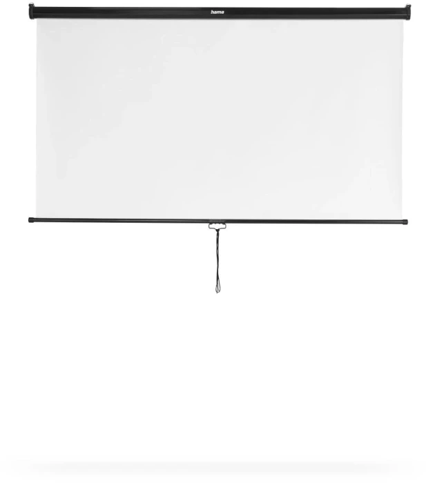 Екран за стена Roll-up, 175 x 175 cm; 1:1, мобилен, за таван или стенен монтаж, бял