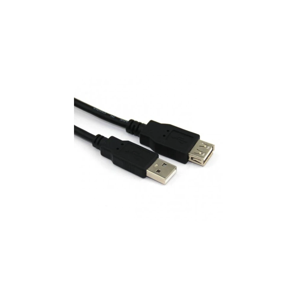 VCom Кабел USB 2.0 AM / AF Black - CU202-B-1.5m