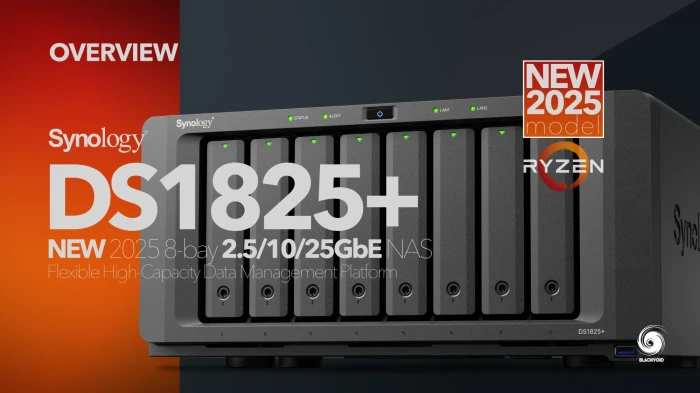 Мрежов сторидж Synology DS1825+, за 8 диска, AMD Ryzen V1500B - 4 Cores