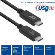 ACT USB4-C 40Gbps 240W - 0.8m