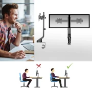 ACT Стойка за 2 бр мониторa 27" с регулиране на височината