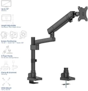 ACT Стойка за монитор до 40" 12кг с едно рамо пружинен механизъм