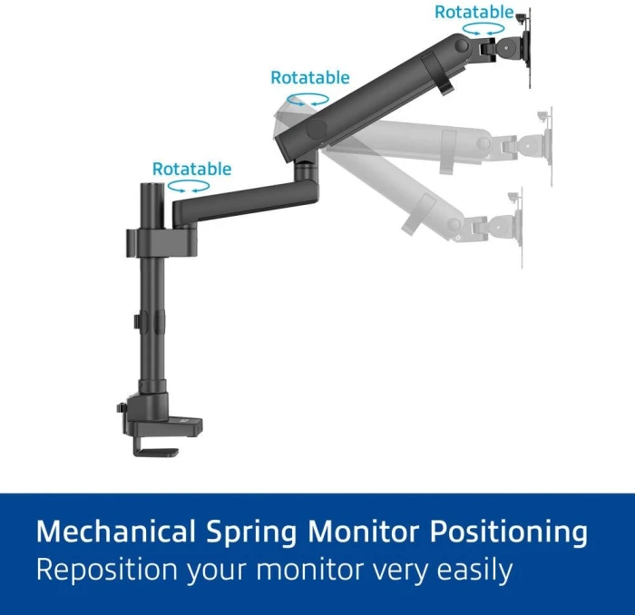 ACT Стойка за монитор до 40" 12кг с едно рамо пружинен механизъм