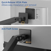ACT Стойка за монитор до 49" 20кг с едно рамо пружинен механизъм
