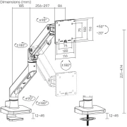 ACT Стойка за монитор до 49" 20кг с едно рамо пружинен механизъм