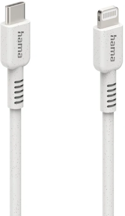 Кабел за зареждане HAMA "Eco", USB-C - Lightning, 1 м, бял