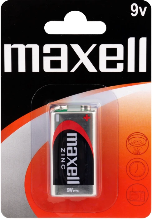 Цинк Манганова батерия MAXELL 6F22 /9V/ 1 бр. в блистер -20бр/кутия