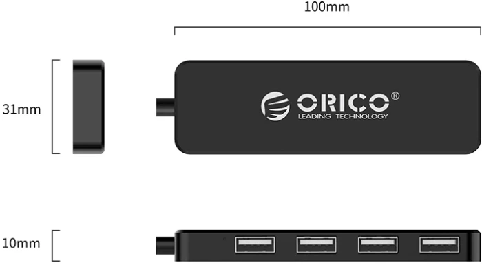 Orico FL01-BK 4 x USB 2.0